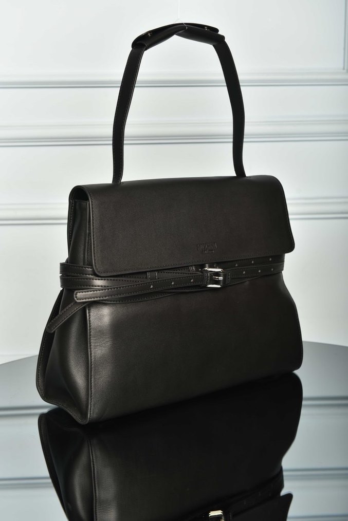 MOSCHINO - Tie Me Bag 
Siyah Deri Kadın Ofis Çantası - Görsel 2