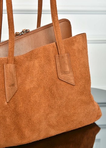 THE ATTICO - La Passeggiata Medium Women's Suede Bag Kadın Çanta - Görsel 3