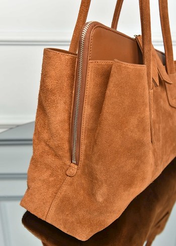 THE ATTICO - La Passeggiata Medium Women's Suede Bag Kadın Çanta - Görsel 4
