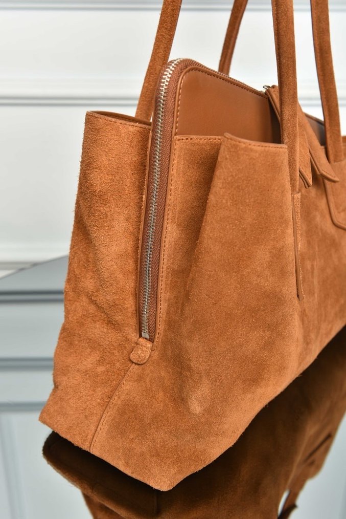THE ATTICO - La Passeggiata Medium Women's Suede Bag Kadın Çanta - Görsel 4