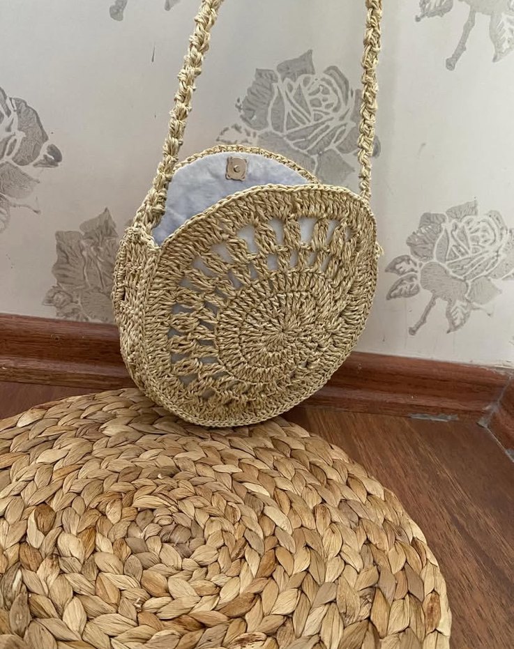 Bej Dantel Detaylı Örgü Kadın Çapraz Çanta - Görsel 2