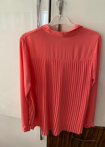 Pembe Piliseli Kadın Gömlek - Görsel 2