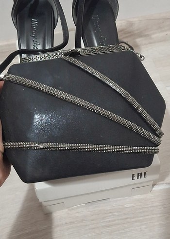 38 Beden siyah Renk Siyah Stiletto Kadın Ayakkabı ve Çanta