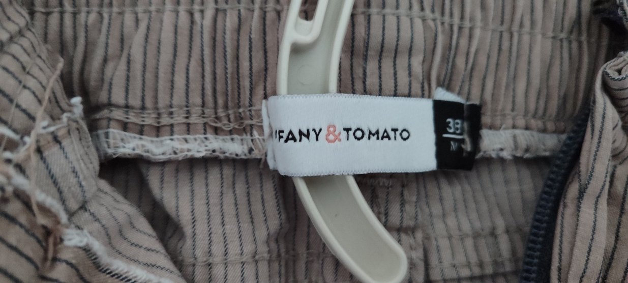 Tiffany &Tomato :Bej Kadın Keten Pilili Bol Kesim Pantolon - Görsel 3