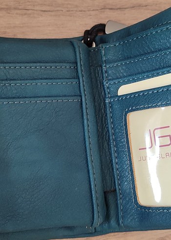 JUST GLAMOUR Tokalı Turkuaz Deri Kadın Portföy Cüzdan - Görsel 6