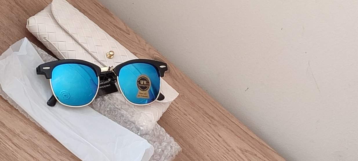 UV Protection:Parlak Mavi Kadın Güneş Gözlüğü - Görsel 5