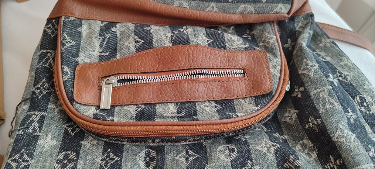 Bohem Sırt Çantası - Denim ve Kahverengi Detaylar - Görsel 3