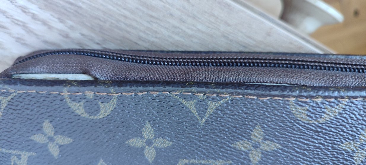 louis vuitton: Kahverengi Vintage Deri Kadın Cüzdanı - Görsel 5