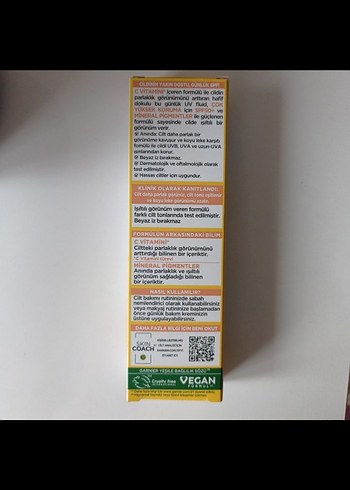  Beden Garnier C Vitamini Parlak Güneş Koruyucu Yüz Kremi