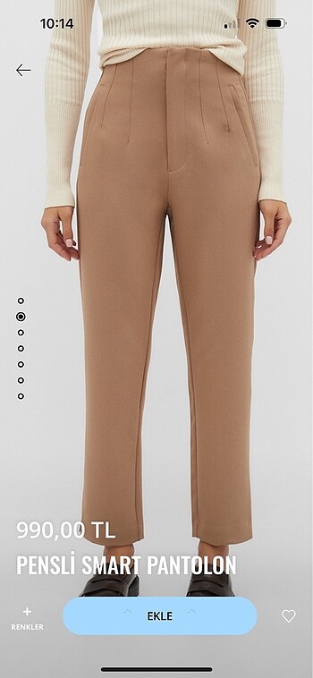 Stradivarius 34 beden smart camel pantalon