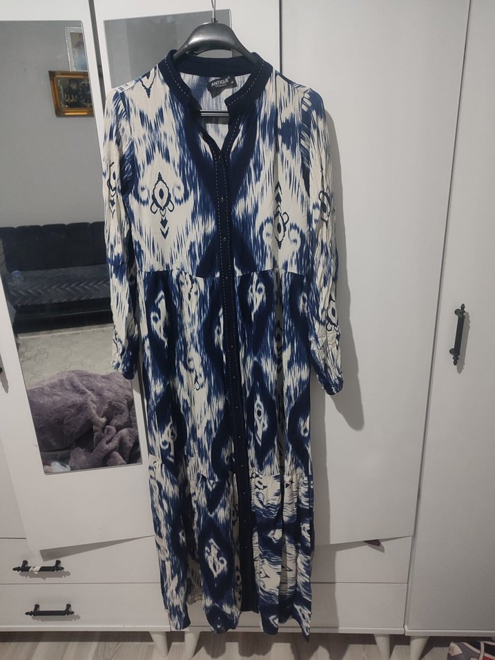 Bohem Uzun Kol Pliseli Bağlamalı Elbise - Görsel 2