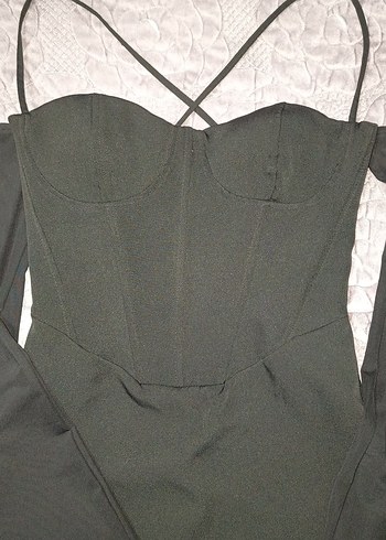 Siyah Mini Gotik Elbise - Görsel 2