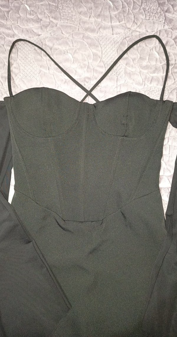 Siyah Mini Gotik Elbise - Görsel 2