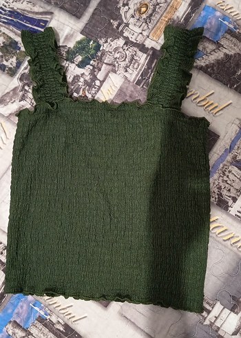 Fairycore Yeşil Crop Askılı Bluz - Görsel 2