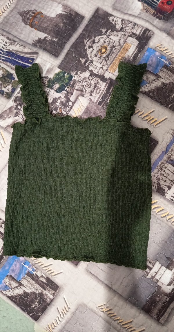 Fairycore Yeşil Crop Askılı Bluz - Görsel 2