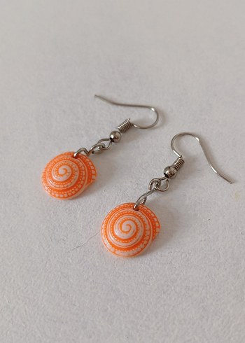 Turuncu Boncuklu Mini Bohem Küpe - Görsel 5