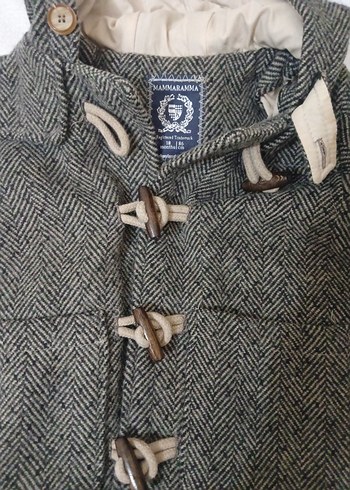 Düğmeli Gri Erkek Çocuk Yün Kaban - Görsel 2