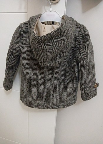 Düğmeli Gri Erkek Çocuk Yün Kaban - Görsel 3