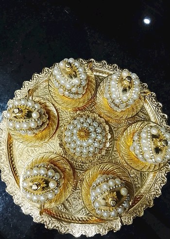 İncili Altın Kaplama Kahve Seti - Görsel 2