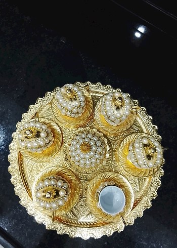 İncili Altın Kaplama Kahve Seti - Görsel 3