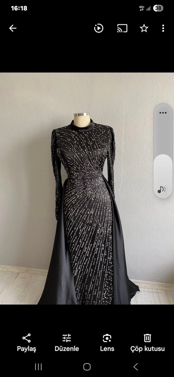 siyah taşlı abiye - Görsel 2