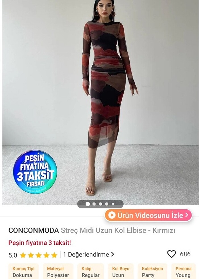 Desenli kalem elbise - Görsel 2