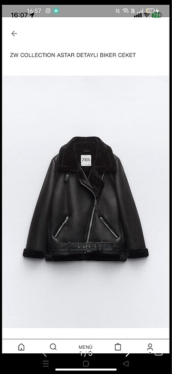 Zara biker ceket mont