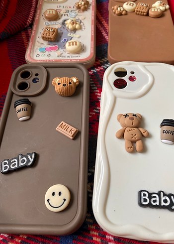 Düğmeli Bohem Tarzı Kahverengi Telefon Kılıfı - Görsel 3