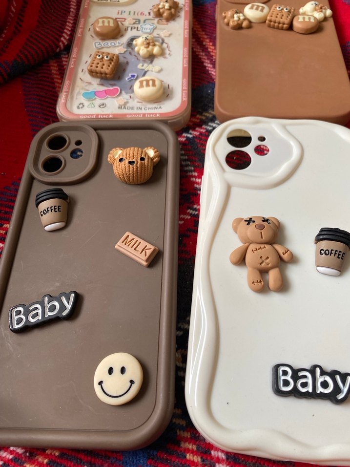 Düğmeli Bohem Tarzı Kahverengi Telefon Kılıfı - Görsel 3