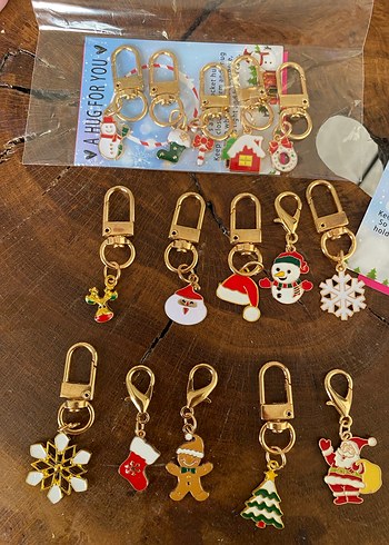 Yeni yıl detaylı CHARM Anahtarlık Seti KOLYE UCU - Görsel 3