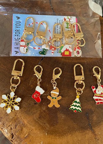 Yeni yıl detaylı CHARM Anahtarlık Seti KOLYE UCU - Görsel 2