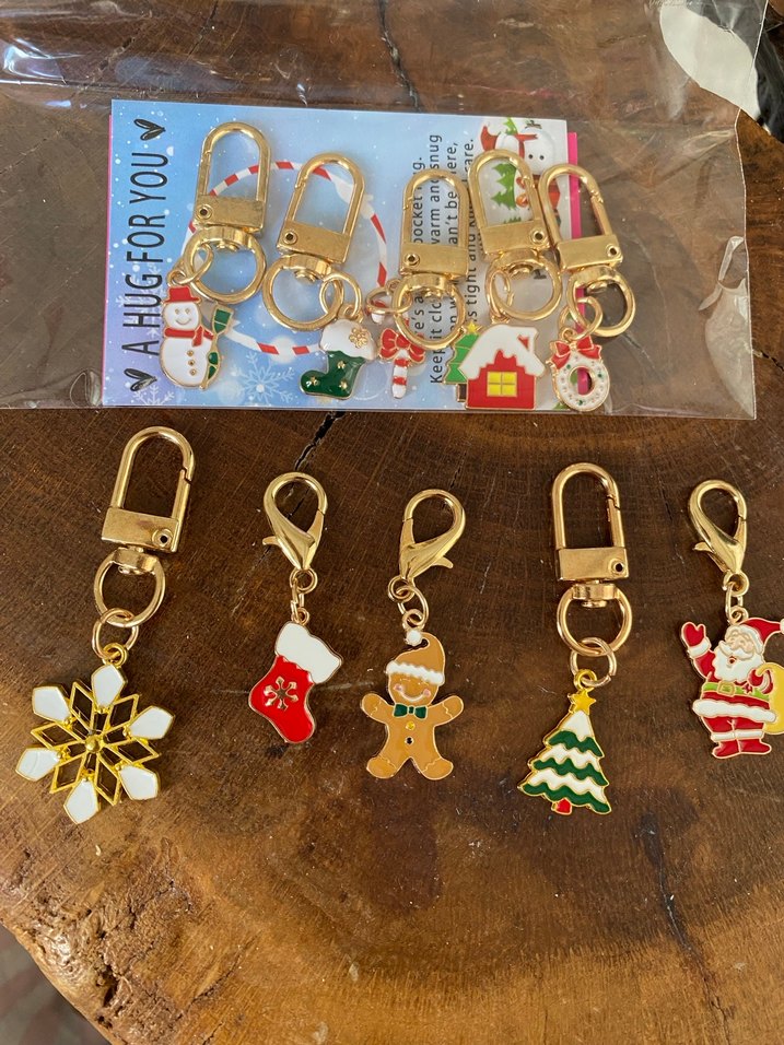 Yeni yıl detaylı CHARM Anahtarlık Seti KOLYE UCU - Görsel 2
