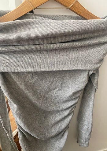 Gri triko Drapeli kazak - Görsel 4