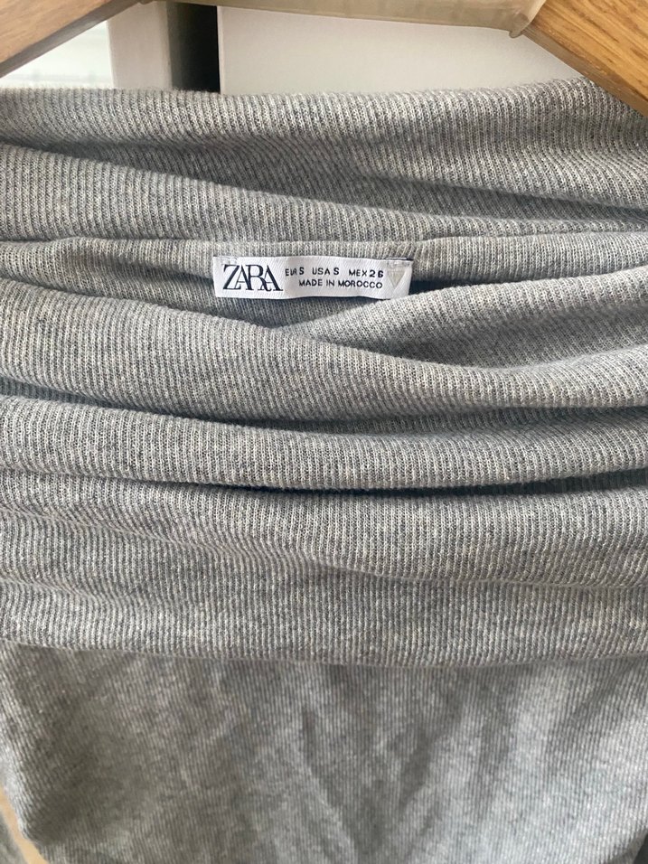 Gri triko Drapeli kazak - Görsel 3