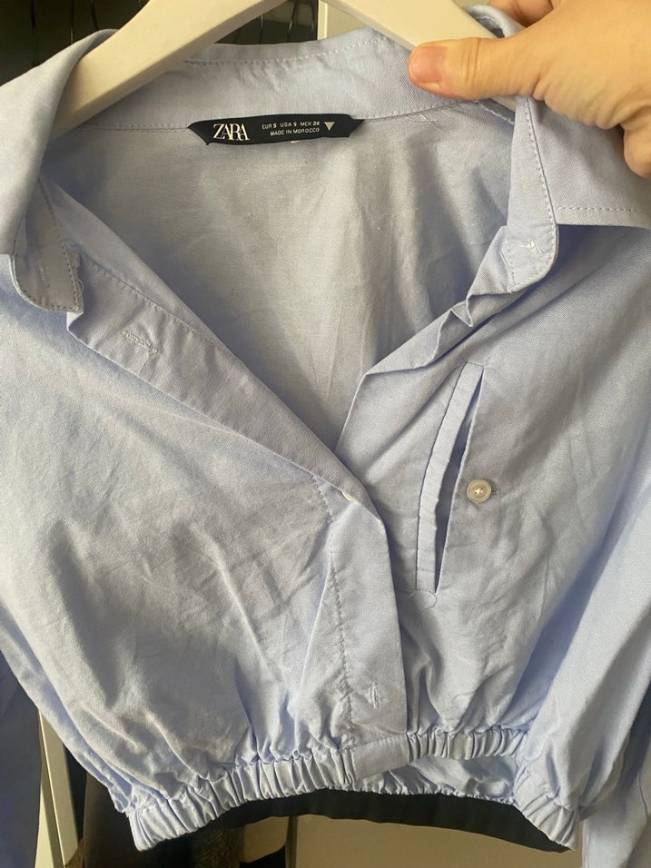 Kadın Mavi Denim Mini Gömlek - Görsel 2