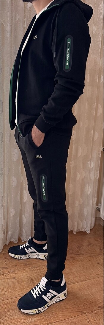 ERKEK  SİYAH LACOSTE EŞOFMAN TAKIMI - Görsel 6