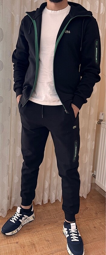 ERKEK  SİYAH LACOSTE EŞOFMAN TAKIMI - Görsel 8