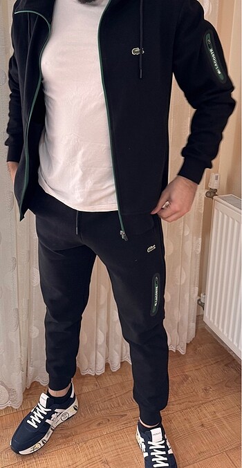 ERKEK  SİYAH LACOSTE EŞOFMAN TAKIMI - Görsel 10