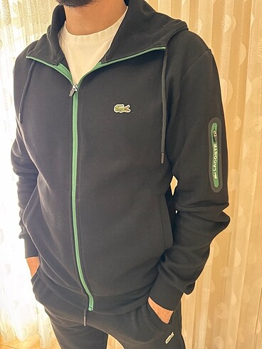 ERKEK  SİYAH LACOSTE EŞOFMAN TAKIMI - Görsel 12