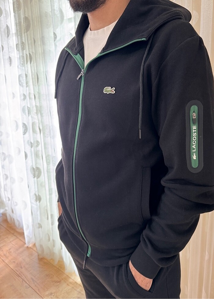 ERKEK  SİYAH LACOSTE EŞOFMAN TAKIMI - Görsel 2