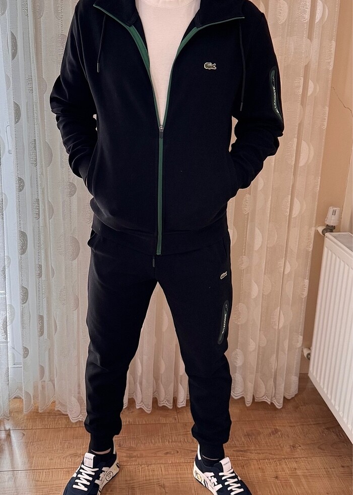 ERKEK  SİYAH LACOSTE EŞOFMAN TAKIMI - Görsel 3