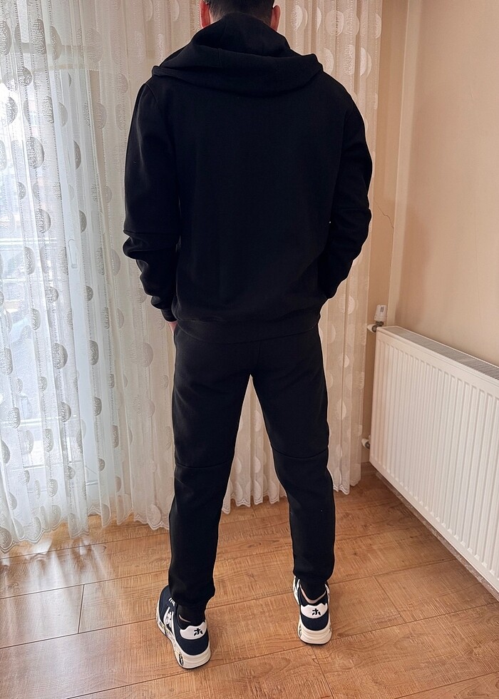 ERKEK  SİYAH LACOSTE EŞOFMAN TAKIMI - Görsel 5