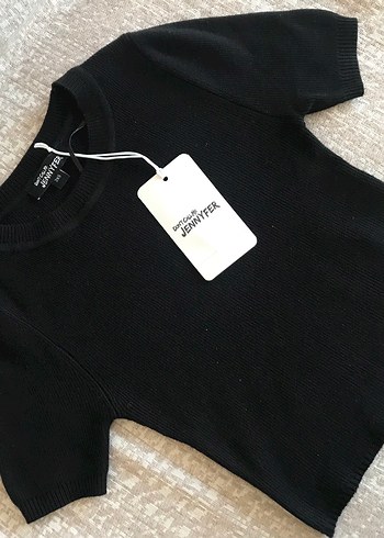 Siyah Kadın Kısa Kollu crop Basic Tişört