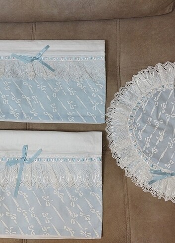 Kedimeli tek kişilik pike takımı - Görsel 2