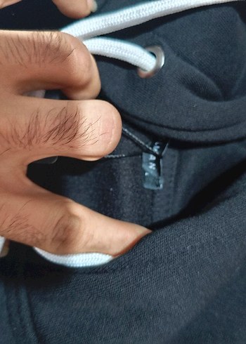 Düğmeli Siyah erkek Sweatshirt - Görsel 3