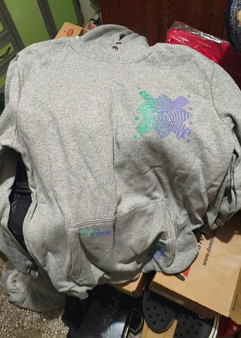 Düğmeli Siyah erkek Sweatshirt - Görsel 4