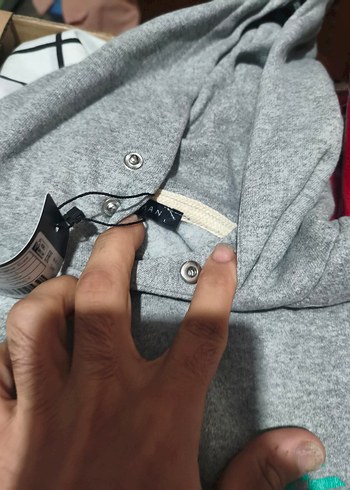 Düğmeli Siyah erkekSweatshirt - Görsel 5