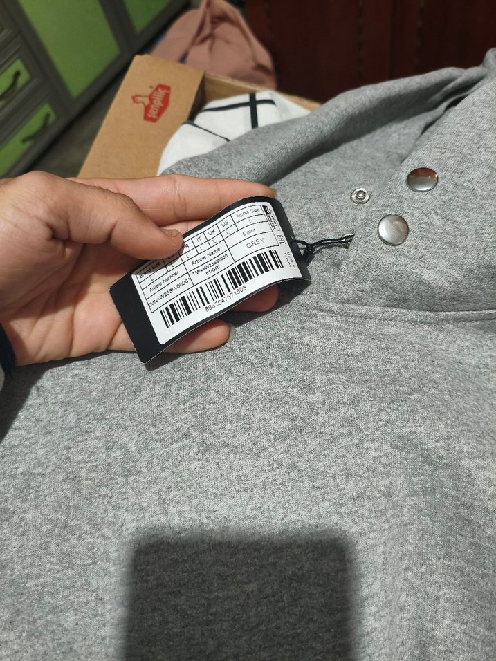 Düğmeli Siyah erkekSweatshirt - Görsel 4