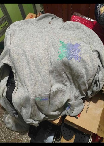 Düğmeli Siyah erkek Sweatshirt - Görsel 2