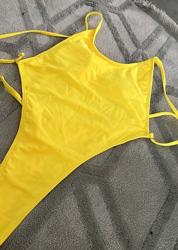 Sarı İnce Askılı Kadın Mayo - Görsel 2